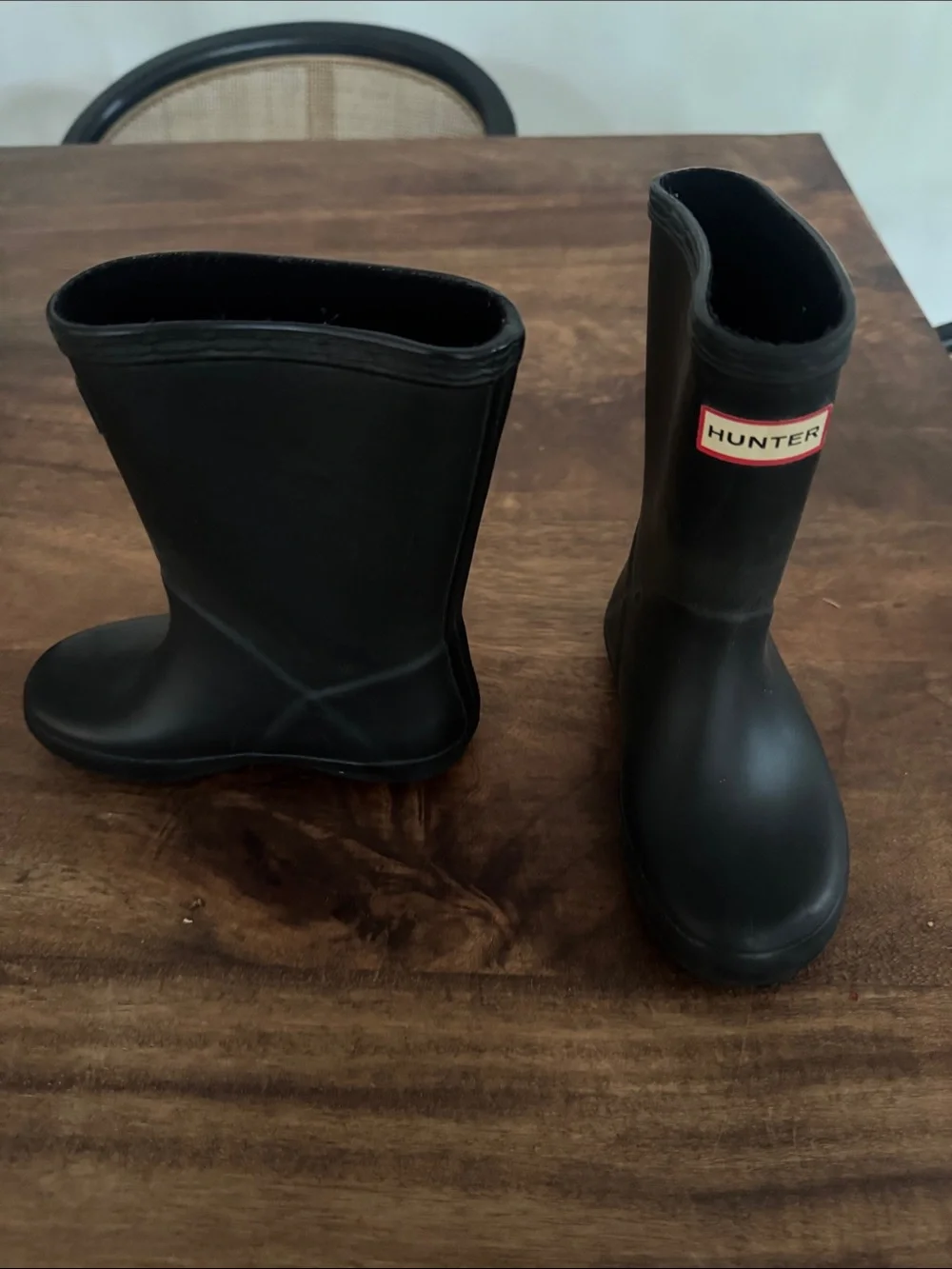 Hunter Kids Black Rubber Rain Boots